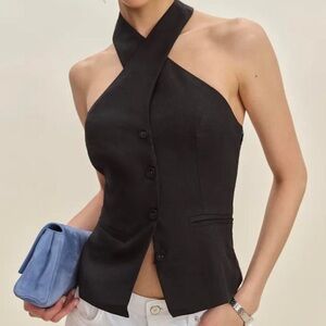 Reformation Tate Top Black Halter Top